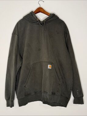 Carhartt Men's Heavy Duty Olive Green Hooded Sweatshirt